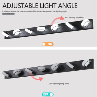 Sunvega Modern 7-Light LED Vanity Fixture with Acrylic Shades and Chrome Finish