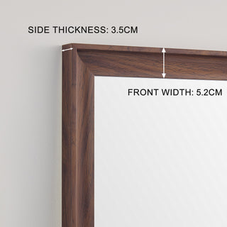 Sunvega Full Length Mirror with Faux Wooden Frame for Wall-Mounted Outfit Check