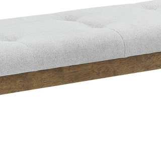 Sunvega Light Gray Fabric Upholstered Tufted Dining Bench for Two Seating