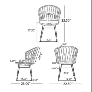 Sunvega Transitional Polyethylene Rattan Dining Chairs with Water-Resistant Cushions