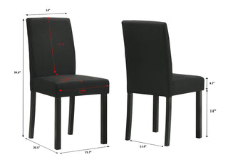 Sunvega Contemporary Style Gray Fabric Upholstered Dining Chairs with Brown Finish Legs
