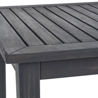 Sunvega Minimalist Acacia Wood Outdoor Bar Table with Dark Gray Finish