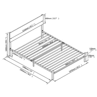 Sunvega Modern Sturdy Twin Size Metal Bed Frame with Strong Steel Structure for Bedroom