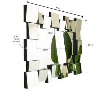 Sunvega Sunburst-Shaped PU Art Decorative Wall Mirror for Bathroom Bedroom