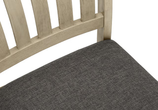 Sunvega Set of 2 Antique Grey Upholstered Dining Chairs with Wood Legs for Kitchen