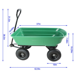 Sunvega Folding Garden Dump Truck with Steel Frame and 10-Inch Pneumatic Tires