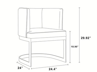 Sunvega Modern Upholstered Velvet Dining Chair with Curved Backrest for Dining Room