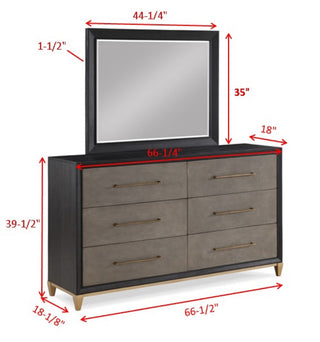 Sunvega Contemporary Dark Wood Nightstand with Brushed Gold Hardware and Tapered Legs
