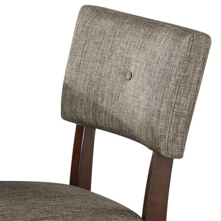 Sunvega Grey and Espresso Upholstered Side Chairs with Padded Seats Set of 2
