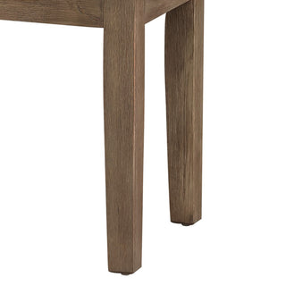 Sunvega Rectangular Solid Wood Bench with Fabric Upholstered Seat and Chamfered Legs