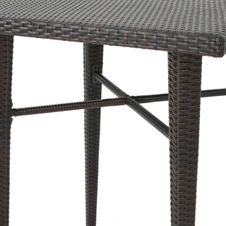 Sunvega All Weather Wicker and Iron Frame 32.5 Inch Square Bar Table