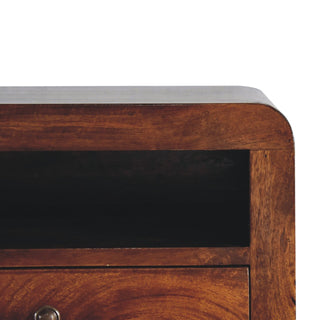 Sunvega Chunky Chestnut Floating Bedside with Drawer and Open Shelf