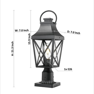 Sunvega Traditional Matte Black Outdoor Wall Sconce with Clear Glass Shade for Front Door