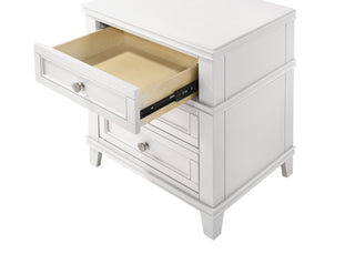 Sunvega White 3 Drawer Nightstand with USB Charging Port and Storage