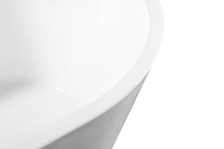 Sunvega 55 Inch Freestanding Acrylic Soaking Bathtub with Superior Insulation and Modern Design