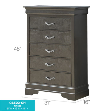 Sunvega Sleek Transitional Metallic Black Chest with Durable Finish for Essentials