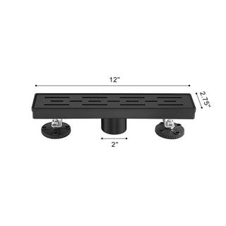 Sunvega 28 Inches Linear Shower Drain with Hair Strainer and Leveling Feet