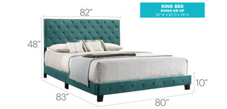 Sunvega Soft Green Transitional Style King Bed for Your Bedroom