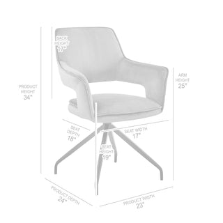 Sunvega Gray Velvet Dining Room Accent Chair with Black Finish and Stable Wood Base