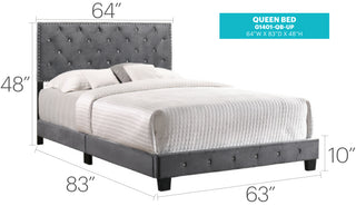 Sunvega Sophisticated Gray Queen Bed With Transitional Style For Any Room