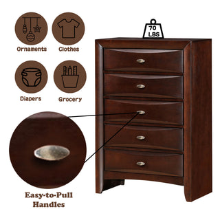 Sunvega Ireland Espresso Finish Dresser with Eight Spacious Durable Wood Drawers