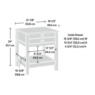Sunvega Brown Finish Nightstand with Smooth Drawer and Open Shelf Storage