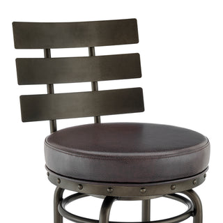 Sunvega Piren Swivel Counter or Bar Stool with Brown Faux Leather Upholstery