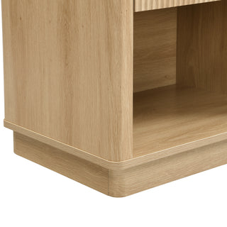 Sunvega Modern Nightstand with Built-in Charging Station and Storage Drawer for Bedroom