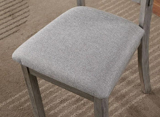 Sunvega Gray Fabric Upholstered Dining Bench with Wire-Brushed Finish