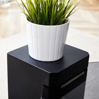 Sunvega Detachable Double-Decker Coffee Table with Anti-Collision Design and MDF Material