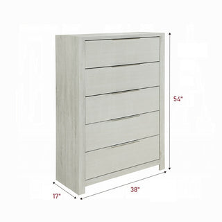 Sunvega Modern Transitional Beige Finish Nightstand with Three Wooden Drawers