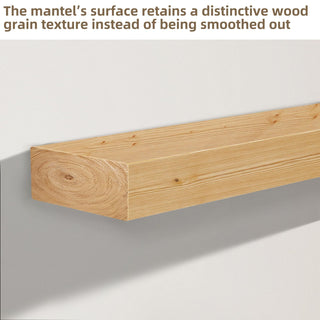Sunvega Handcrafted Pine Wood Fireplace Mantel Shelf with Distinctive Wood Grain