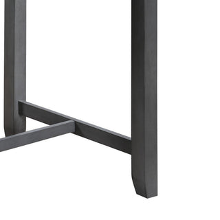 Sunvega Modern Gray Wood Counter Height Dining Table with USB Ports and Shelves