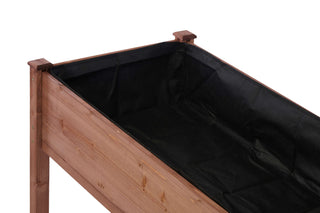 Sunvega Natural Solid Wood Raised Garden Bed with Legs for Outdoor Plants Flowers Fruits Vegetable Herb Growing