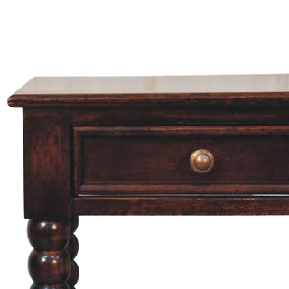 Sunvega Vienna Solid Mango Wood Nightstand with One Drawer in Winewood Oak Finish