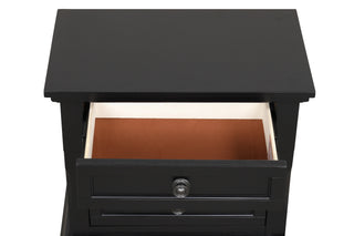 Sunvega Gray Modern Nightstand with Full Extension Drawers and Felt-Lined Top