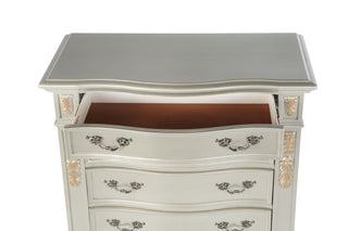 Sunvega Cherry Nightstand with Three Easy Glide Drawers and Velvet Lining