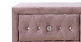 Sunvega Stylish Upholstered Fabric Chest with Arched Headboard and Drawers