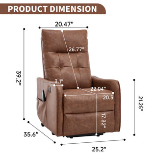 Sunvega Single Motor Power Lift Recliner Chair with Massage and Heat for Elderly