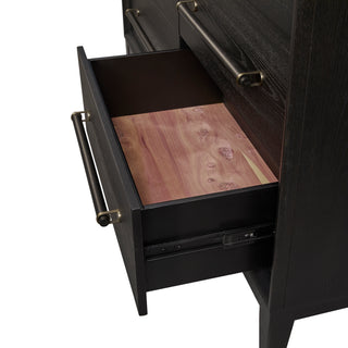 Sunvega Peppercorn Elm Veneer Six-Drawer Dresser with Cedar Lining