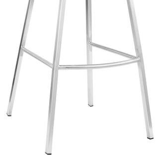 Sunvega White Faux Leather and Brushed Stainless Steel 26" Counter Stool