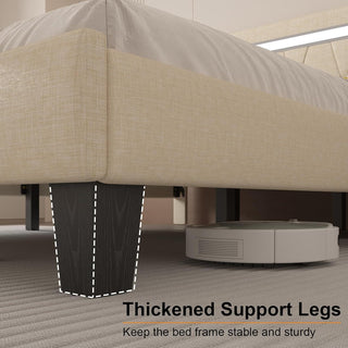 Sunvega Queen Size LED Bed Frame with RGB Ambiance & Charging Hub