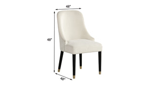 Sunvega Contemporary Gray Upholstered Dining Chairs with Gold Accent and Rounded Back