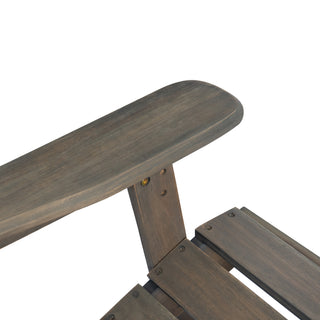 Sunvega Folding Acacia Wood Adirondack Chair with Slatted Seat and Rustic Design