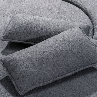 Sunvega Soft Teddy Bear Fabric Folding Sofa Bed Sleeper Futon for Living Room