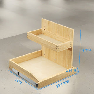 Sunvega 2 Tier Pull Out Cabinet Organizer with Soft Close and U Bracket