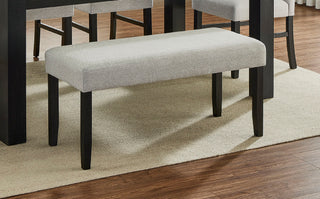 Sunvega Upholstered Dining Bench with Beige Gray Finish and Contemporary Style