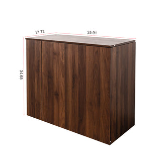 Sunvega Fold-Out Convertible Writing Table Desk Cabinet with Shelf and Drawer