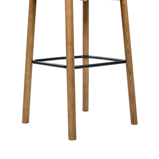 Sunvega 26.5 Inch Modern Minimalist Low Back Wood Counter Stool in Dark Brown Walnut