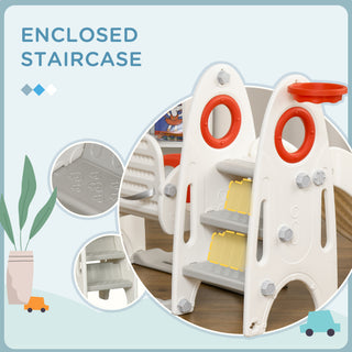 Sunvega 4-in-1 Indoor Toddler Playground with Slide Swing Climber Basketball Hoop